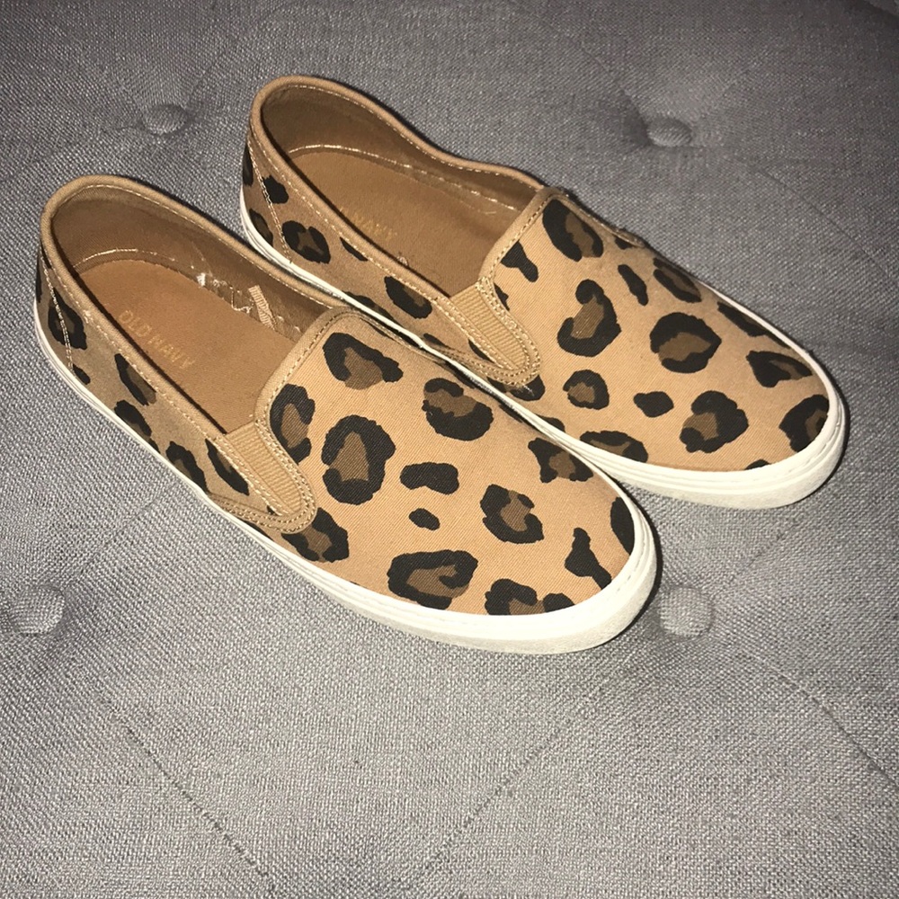 Old navy leopard slip ons